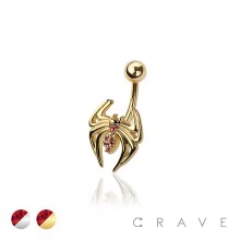316L SURGICAL STEEL SPIDER NON DANGLE BELLY BUTTON NAVEL RING 